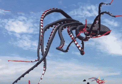 广场上,公园里各种风筝争奇斗艳   各路妖魔鬼怪也都上了天   ▼▼