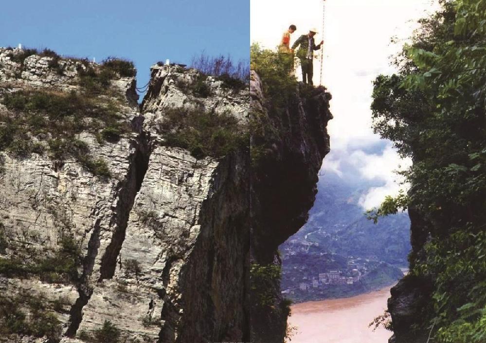 悬崖上的古村 靠一条铁链上下山
