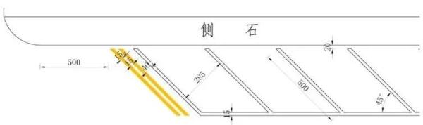 ▼平行式停车泊位设计   (单位为厘米)   ▼斜列式停车泊位设计