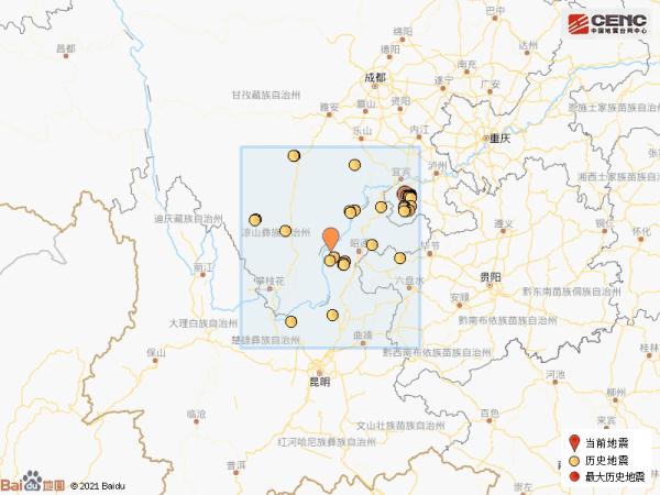 四川凉山州金阳县发生3.6级地震