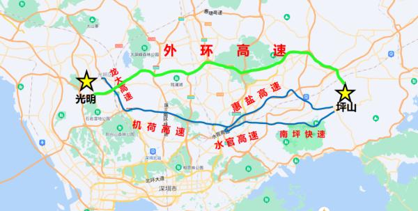 深圳外环高速二期正式通车宝安64坪山最快1小时通达