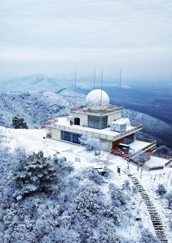 马鞍山横山风景区雪景如画