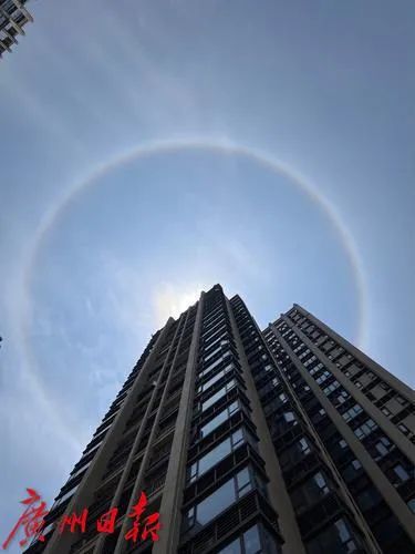刷屏了广州天空出现日晕美景你拍到了吗