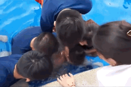 惊险！男童泳池玩水被排水口一秒吸入……