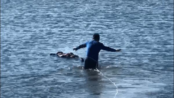 尚有呼吸!跳进冰冷海水救人的他松了口气 尚有呼吸!跳进冰冷海水救人的他松了口气