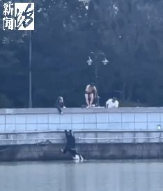 上海热门打卡地一女子落水！有人伸腿够、有人拿网捞，都失败了，好在……
