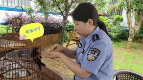 萌兽“做客”派出所 警林携手共救助 萌兽“做客”派出所 警林携手共救助