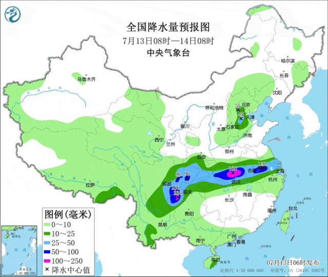 明日起雨带北抬 山东河南河北等地降水将增多 南方大部持续高温