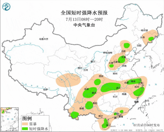 明日起雨带北抬 山东河南河北等地降水将增多 南方大部持续高温