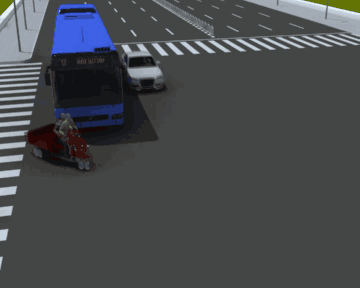 骑车“鬼探头”,糟了! 骑车“鬼探头”,糟了!