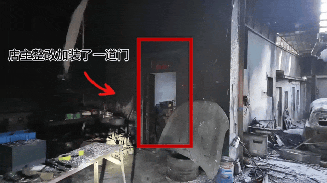 修车店凌晨突发火灾 听劝装的门成了“救命门”