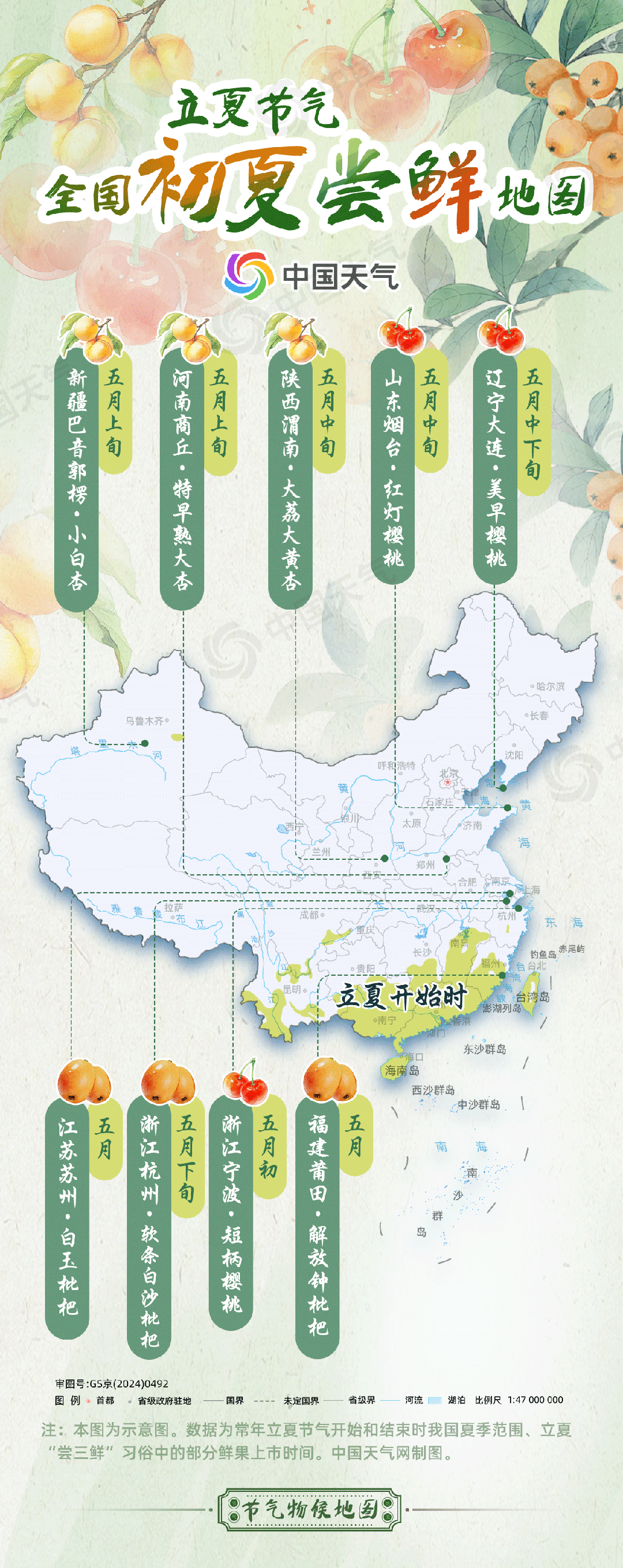 节气物候图鉴：立夏万物生 全国初夏尝鲜地图带你寻找夏日味道