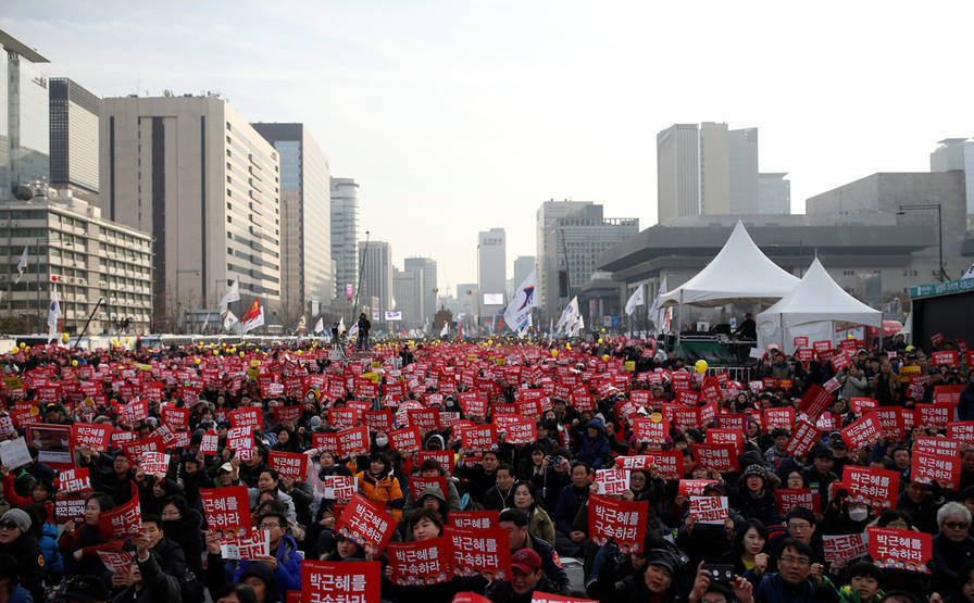 圖為抗議遊行現場.