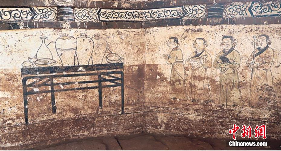 山西发现元代彩绘砖雕壁画墓 再现元代社会生活场景
