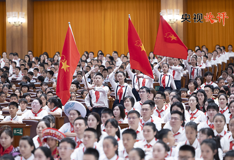 【央视快评】高举队旗跟党走