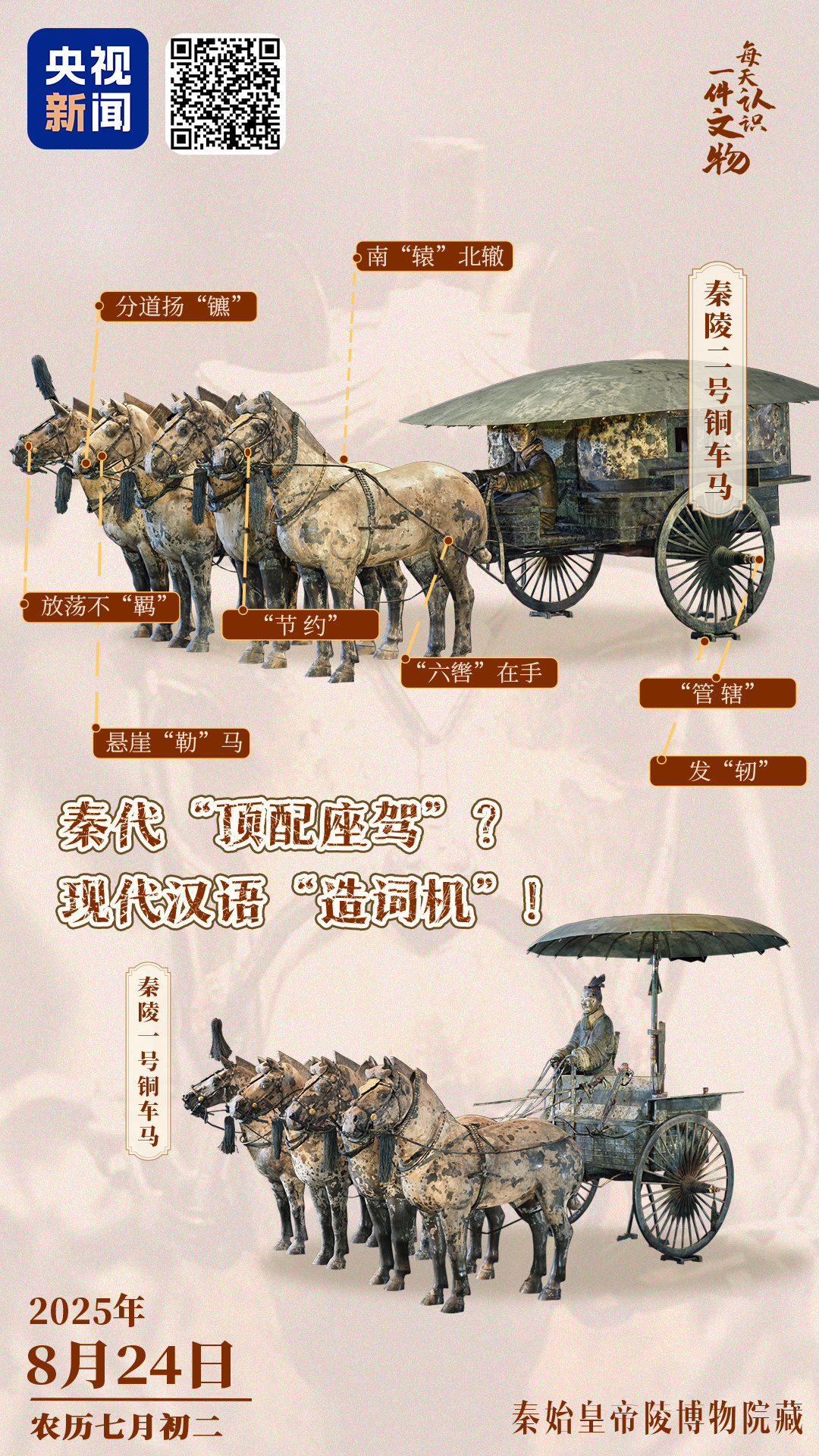 文博日历丨“节约”“比较”都源于它 秦代“座驾”藏着多少现代密码?