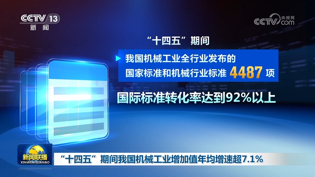 “十四五”期间我国机械工业增加值年均增速超7.1%