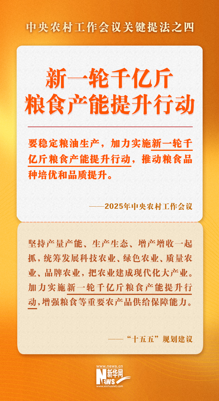 中央农村工作会议关键提法之四:新一轮千亿斤粮食产能提升行动