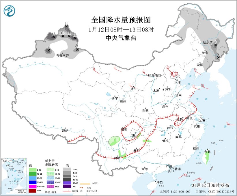 内蒙古东北地区等地有大风降温降雪