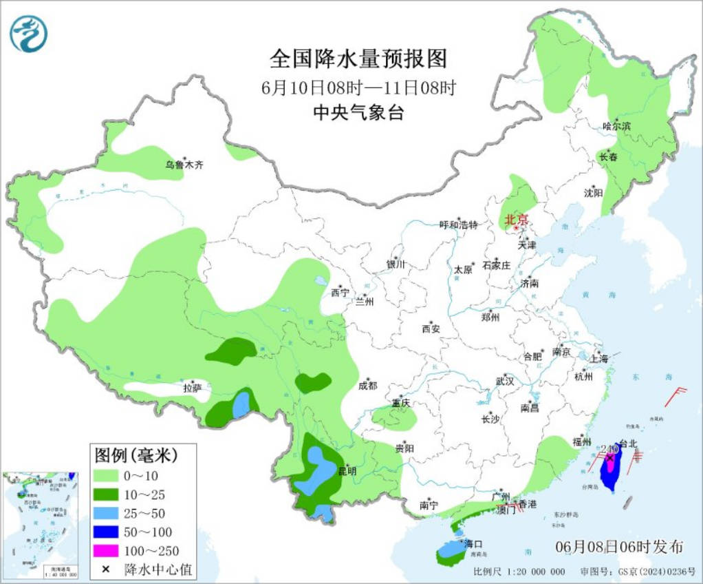 南方地区强降雨持续 内蒙古东部东北华北多阵雨