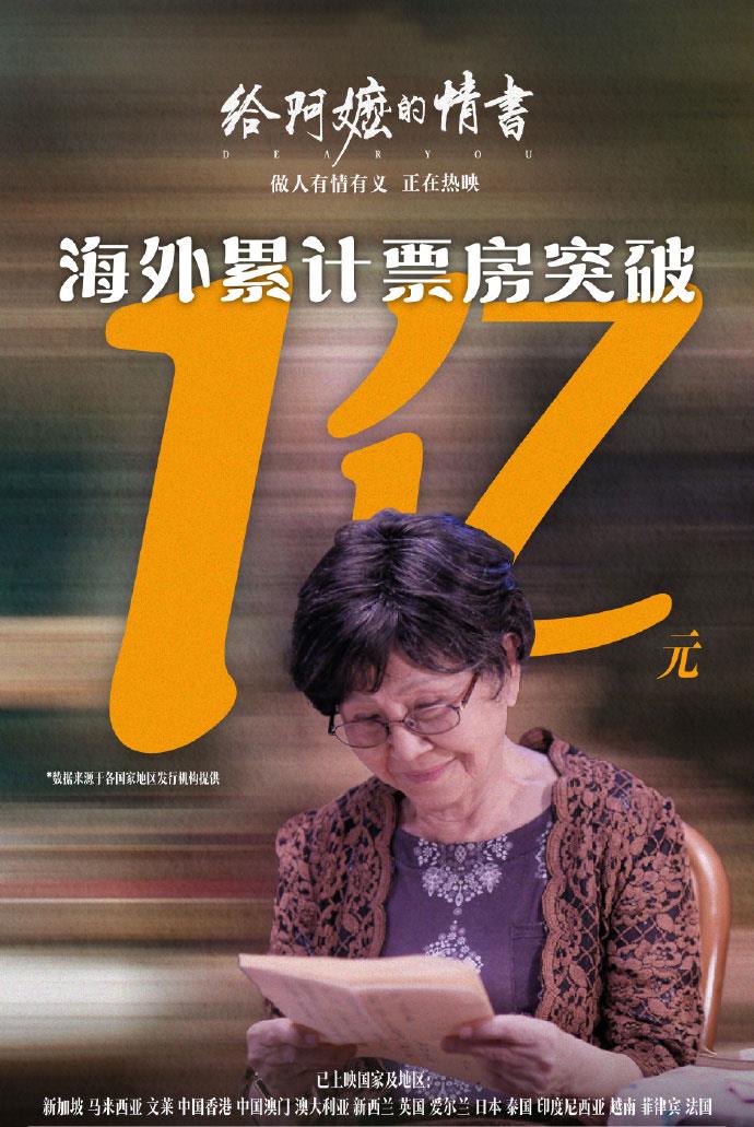 《给阿嬷的情书》海外票房破亿 多部国产影片海外热映