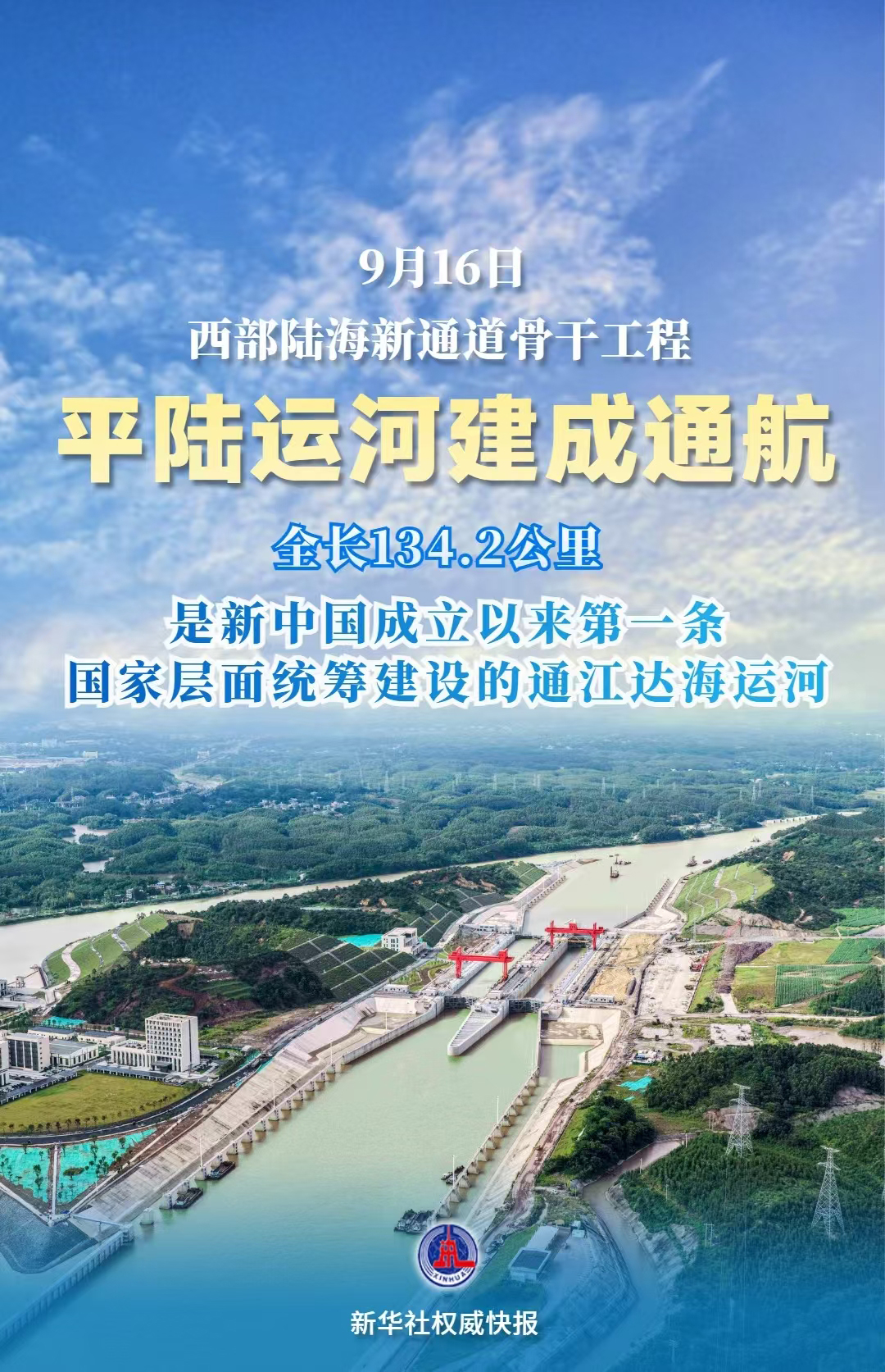 平陆运河建成通航 西南从“内陆”变“沿海”