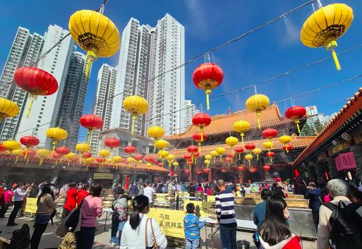 香港市民大年月朔到黄大仙祠祝贺