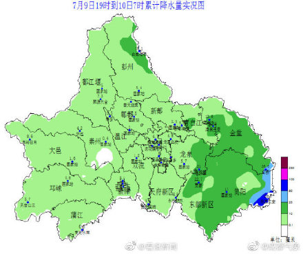 綿陽,巴中,遂寧4市大部,南充北部,達州北部及東南部局地,阿壩州南部