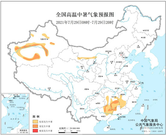 健康气象预报：广东广西等地部分地区易发生中暑