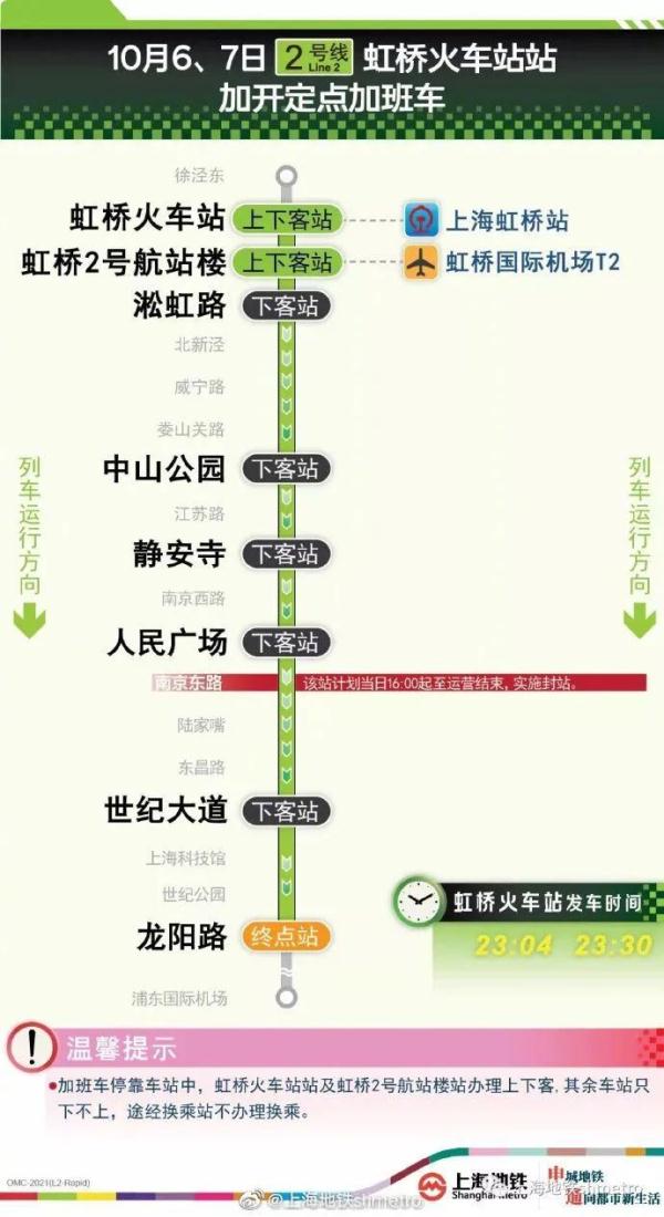 今明兩晚,上海地鐵1,2,10號線將加開定點加班車