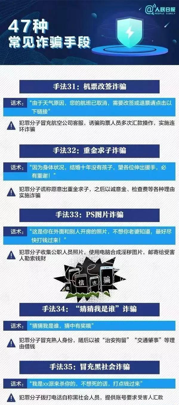 47种常见电信诈骗套路