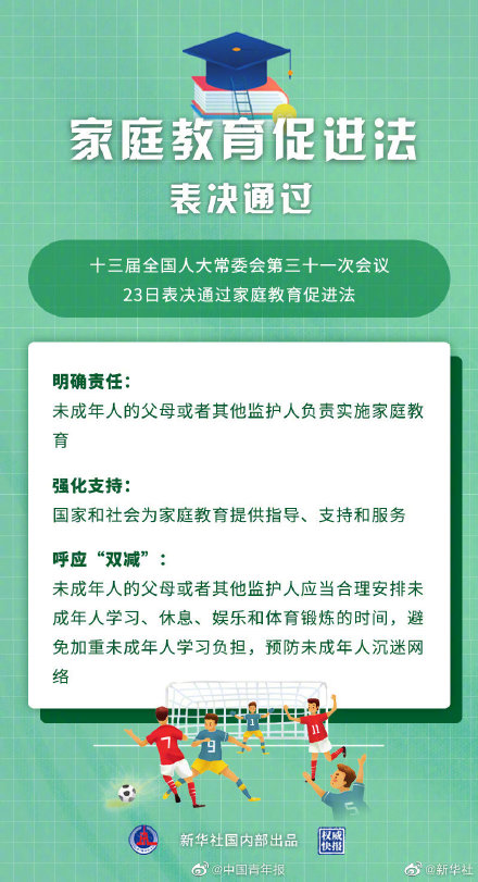 家庭教育促进法表决通过父母应合理安排未成年人学习娱乐时间