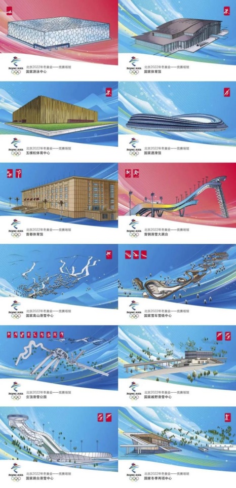 一套12枚！《北京2022冬奥会竞赛场馆》多维3D立体雕刻明信片正式发售