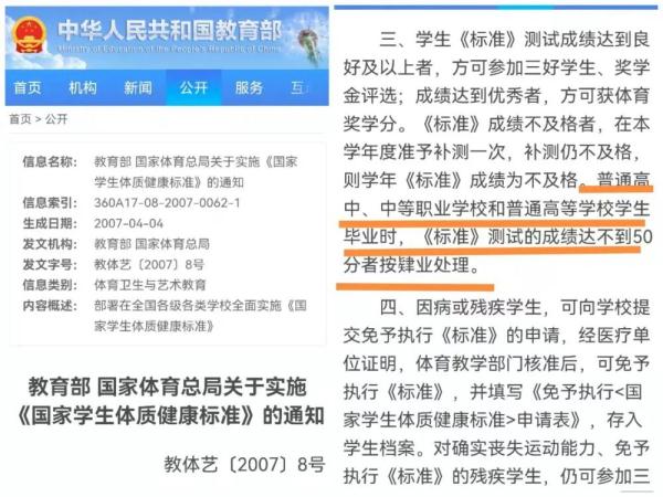 在这所大学体测挂科，拿不到毕业证？