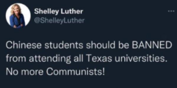 美得州众院参选人叫嚣“禁止中国学生入高校”,被痛批“极端的无知” 美得州众院参选人叫嚣“禁止中国学生入高校”,被痛批“极端的无知”