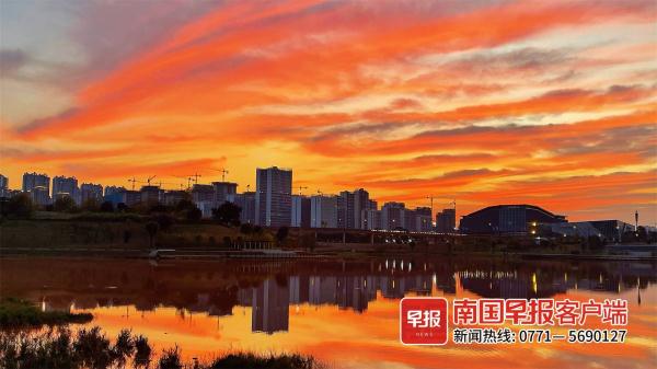 美翻了！南宁冬天出现“火烧云”，专家：如此鲜艳比较少见
