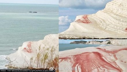 西西里岛土耳其阶梯遭人为破坏