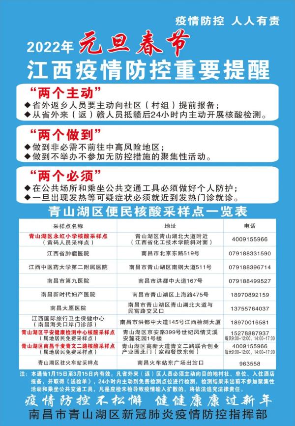 这项检测免费!南昌两地最新公告 这项检测免费!南昌两地最新公告