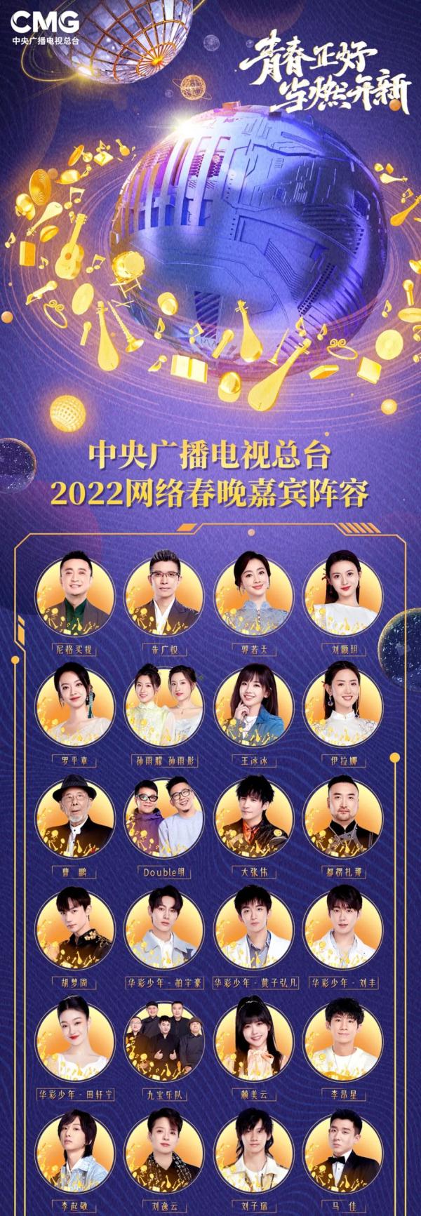 总台2022网络春晚阵容官宣! 总台2022网络春晚阵容官宣!