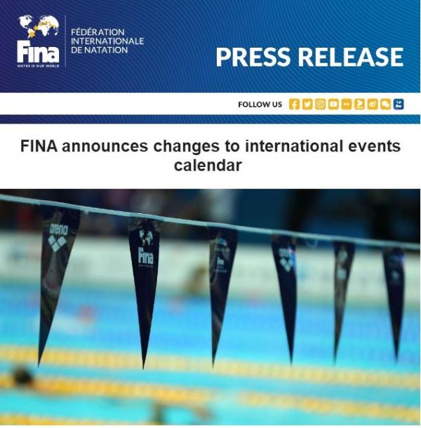 一波三折 国际泳联官宣福冈游泳世锦赛延期至2023年7月 一波三折 国际泳联官宣福冈游泳世锦赛延期至2023年7月