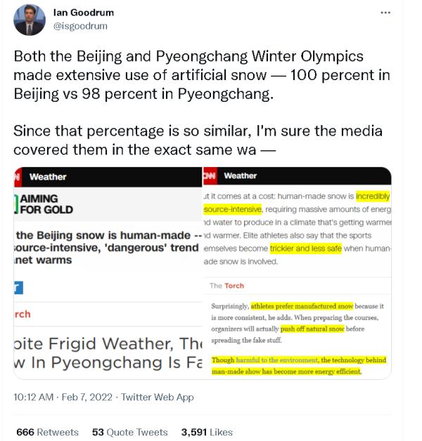 4年前，你们美国媒体可不是这么说韩国冬奥会的呀？