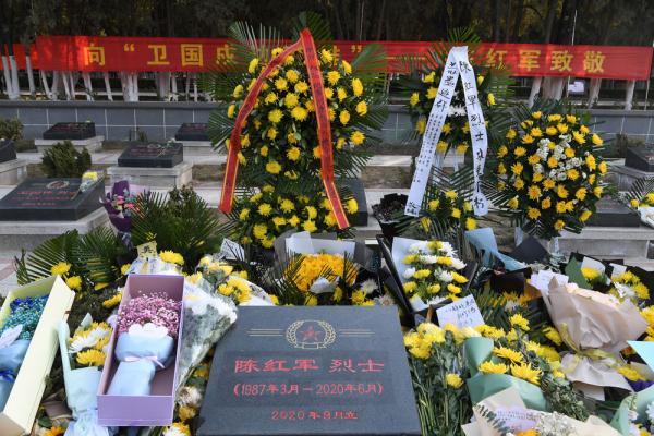 这一年陈红军烈士墓前鲜花从未中断
