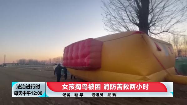 女孩掏鸟被困 消防苦救两小时