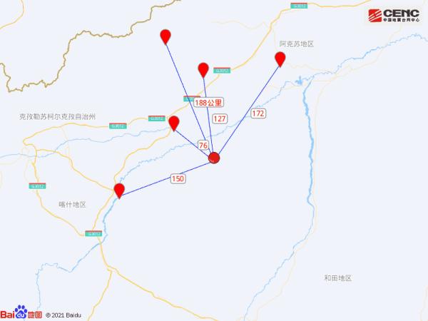 新疆喀什地区巴楚县发生4.3级地震