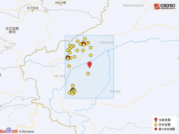 新疆喀什地区巴楚县发生4.3级地震
