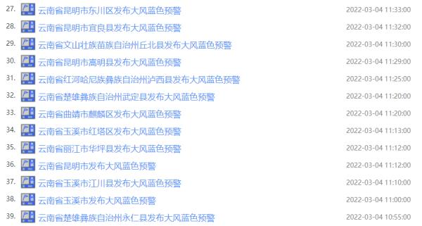 阵风可达7级！云南多地连发45条预警