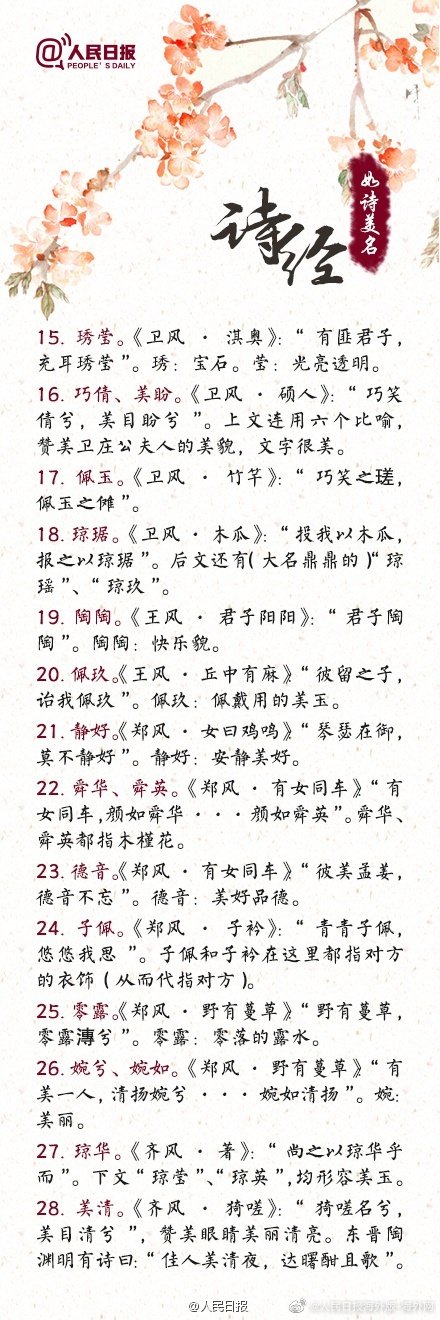 新手爸妈可参考!来自诗经楚辞的如诗美名 新手爸妈可参考!来自诗经楚辞的如诗美名
