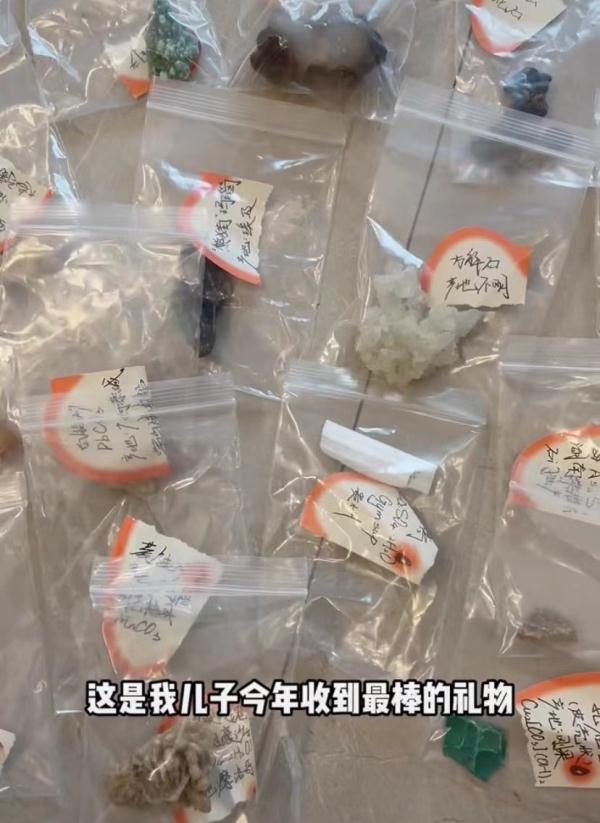 男孩酷爱收藏石头，地质系学生送他一盒，网友：是梦想的种子