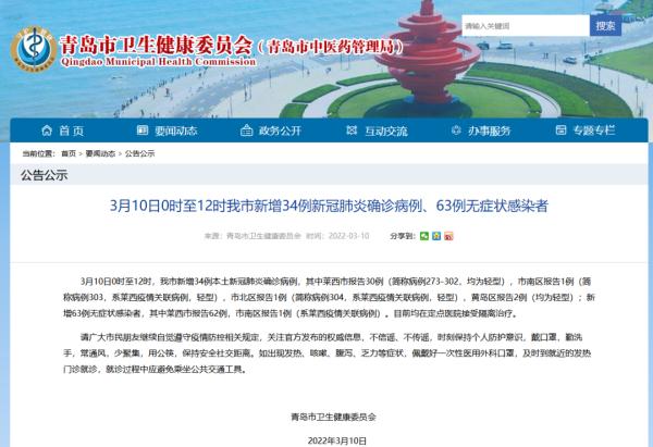 淄博4例感染者详情公布！均与这里有关！青岛部分感染者轨迹公布