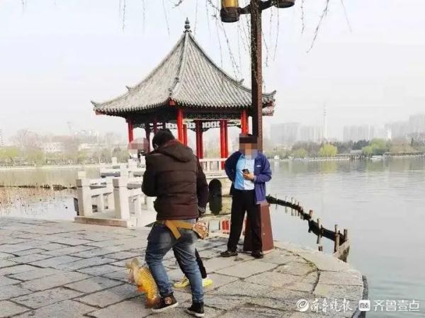 抓到了！有人偷钓大明湖20多斤重的胖鲤鱼，警方：拘13天